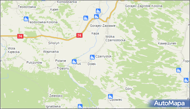 mapa Czarnystok gmina Radecznica, Czarnystok gmina Radecznica na mapie Targeo