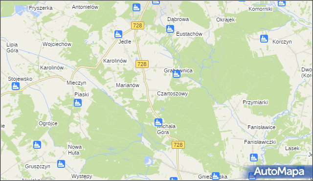 mapa Czartoszowy, Czartoszowy na mapie Targeo