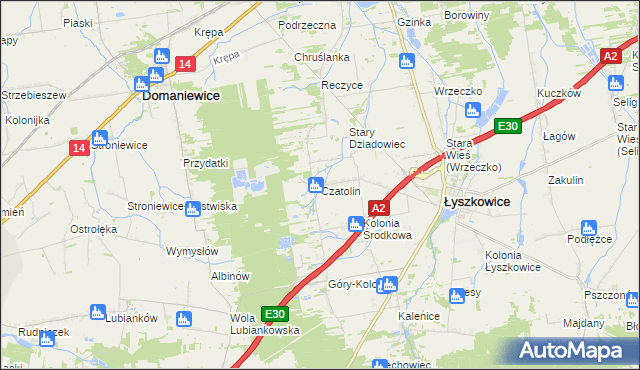 mapa Czatolin, Czatolin na mapie Targeo