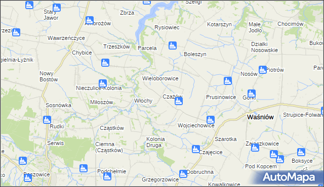 mapa Czażów, Czażów na mapie Targeo