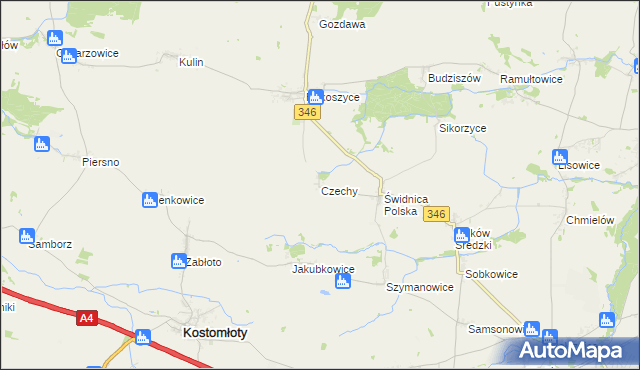 mapa Czechy gmina Kostomłoty, Czechy gmina Kostomłoty na mapie Targeo