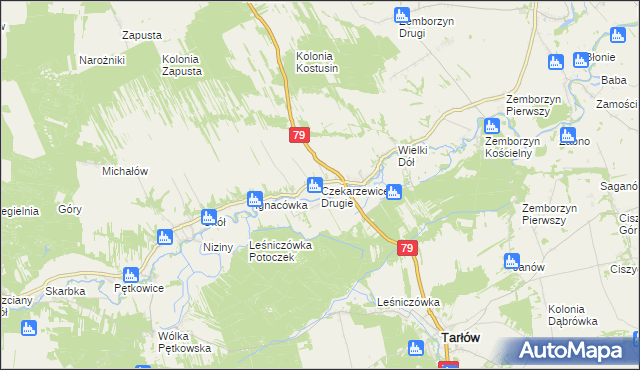 mapa Czekarzewice Drugie, Czekarzewice Drugie na mapie Targeo