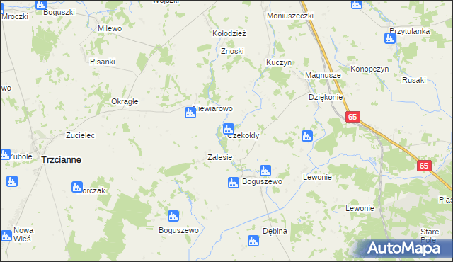 mapa Czekołdy, Czekołdy na mapie Targeo