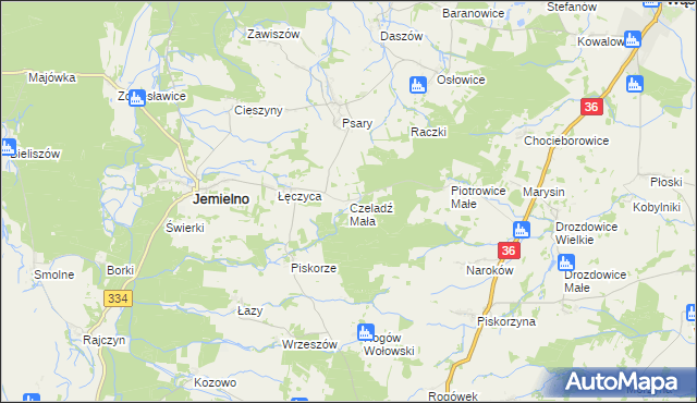 mapa Czeladź Mała, Czeladź Mała na mapie Targeo