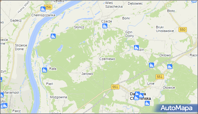 mapa Czemlewo, Czemlewo na mapie Targeo