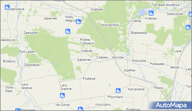 mapa Czepiec gmina Sędziszów, Czepiec gmina Sędziszów na mapie Targeo