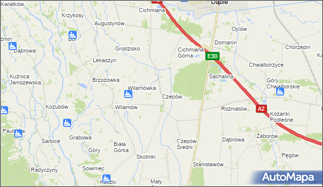 mapa Czepów, Czepów na mapie Targeo