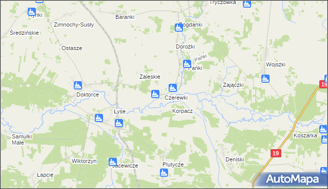 mapa Czerewki, Czerewki na mapie Targeo