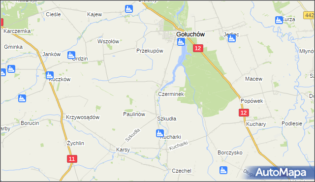 mapa Czerminek, Czerminek na mapie Targeo