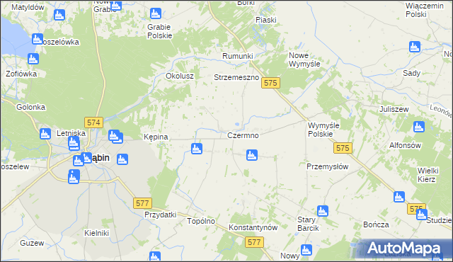 mapa Czermno gmina Gąbin, Czermno gmina Gąbin na mapie Targeo