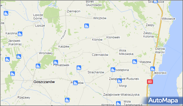 mapa Czerniaków, Czerniaków na mapie Targeo