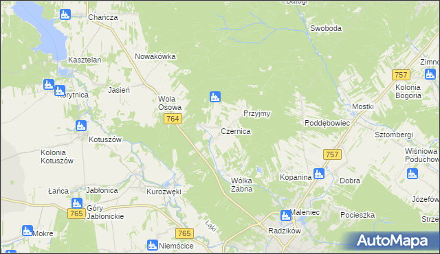 mapa Czernica gmina Staszów, Czernica gmina Staszów na mapie Targeo