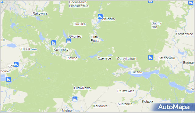 mapa Czernice gmina Murowana Goślina, Czernice gmina Murowana Goślina na mapie Targeo