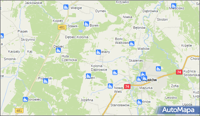 mapa Czernice gmina Osjaków, Czernice gmina Osjaków na mapie Targeo