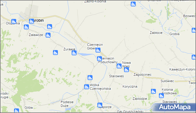 mapa Czernięcin Poduchowny, Czernięcin Poduchowny na mapie Targeo