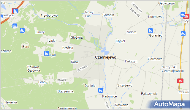 mapa Czerniejewo, Czerniejewo na mapie Targeo