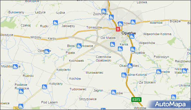 mapa Czerników Opatowski, Czerników Opatowski na mapie Targeo