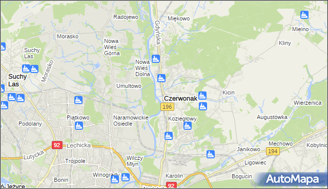 mapa Czerwonak, Czerwonak na mapie Targeo
