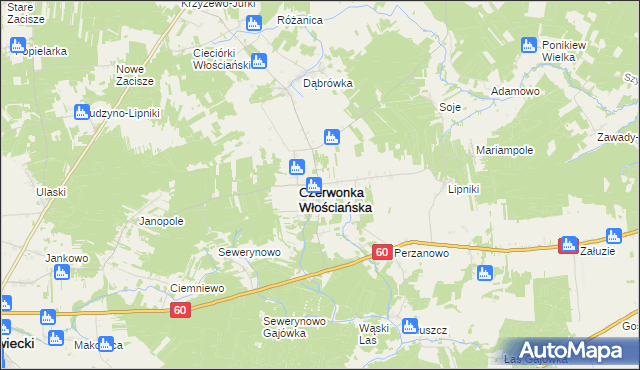 mapa Czerwonka Szlachecka, Czerwonka Szlachecka na mapie Targeo