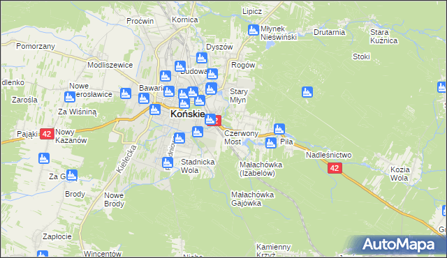mapa Czerwony Most, Czerwony Most na mapie Targeo