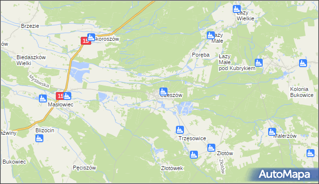 mapa Czeszów, Czeszów na mapie Targeo