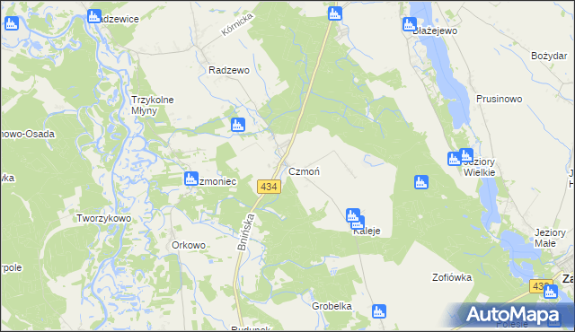 mapa Czmoń, Czmoń na mapie Targeo