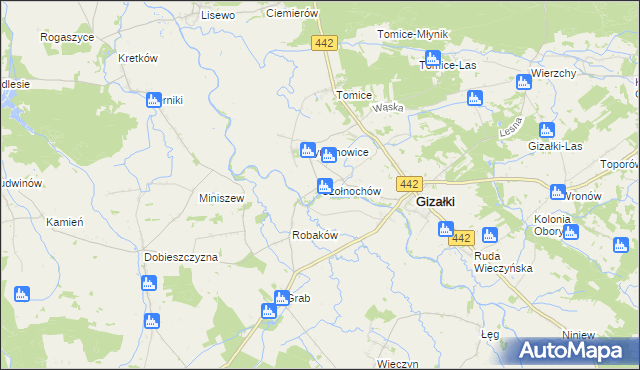 mapa Czołnochów, Czołnochów na mapie Targeo