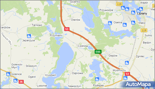 mapa Czółnów, Czółnów na mapie Targeo