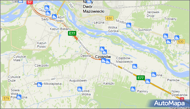 mapa Czosnów, Czosnów na mapie Targeo