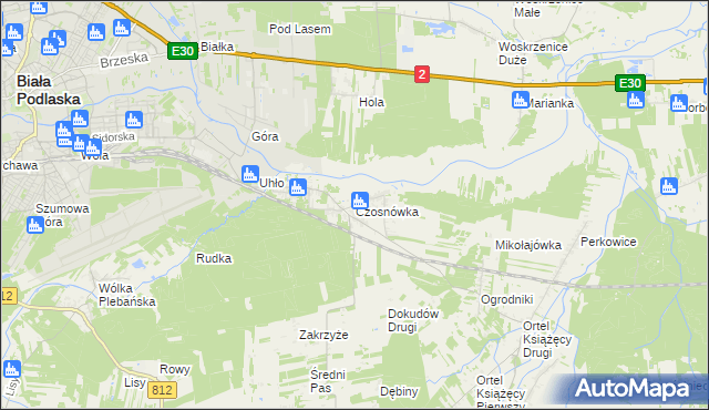 mapa Czosnówka, Czosnówka na mapie Targeo