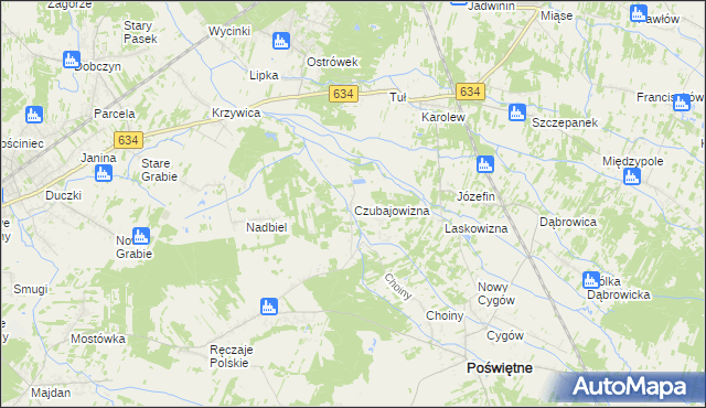 mapa Czubajowizna, Czubajowizna na mapie Targeo