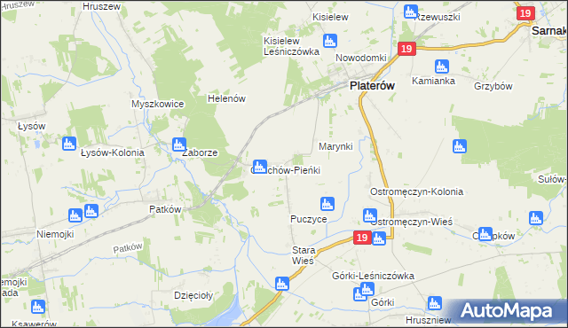 mapa Czuchów, Czuchów na mapie Targeo