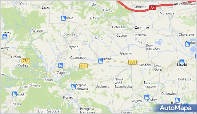 mapa Czułówek, Czułówek na mapie Targeo