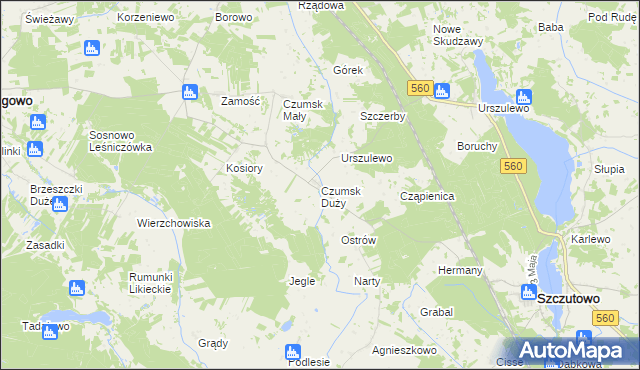 mapa Czumsk Duży, Czumsk Duży na mapie Targeo