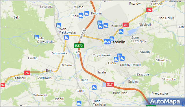 mapa Czyszkówek, Czyszkówek na mapie Targeo