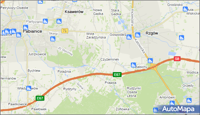 mapa Czyżeminek, Czyżeminek na mapie Targeo