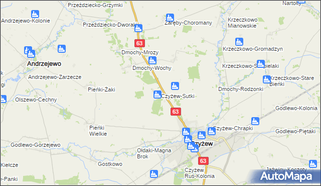 mapa Czyżew-Sutki, Czyżew-Sutki na mapie Targeo