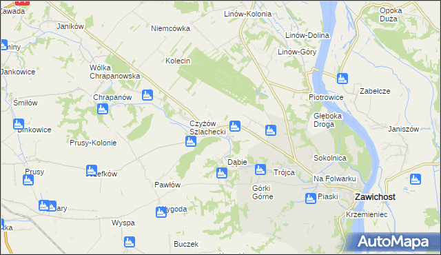 mapa Czyżów Plebański, Czyżów Plebański na mapie Targeo