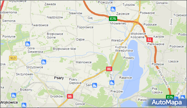 mapa Dąbie Chrobakowe, Dąbie Chrobakowe na mapie Targeo