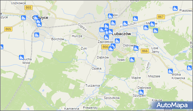 mapa Dąbków, Dąbków na mapie Targeo