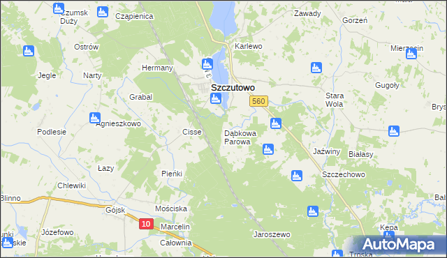 mapa Dąbkowa Parowa, Dąbkowa Parowa na mapie Targeo