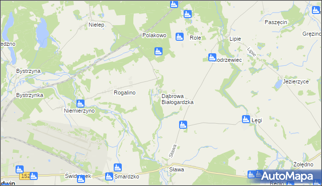 mapa Dąbrowa Białogardzka, Dąbrowa Białogardzka na mapie Targeo