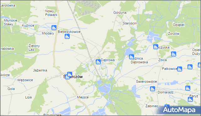 mapa Dąbrowa gmina Świerczów, Dąbrowa gmina Świerczów na mapie Targeo