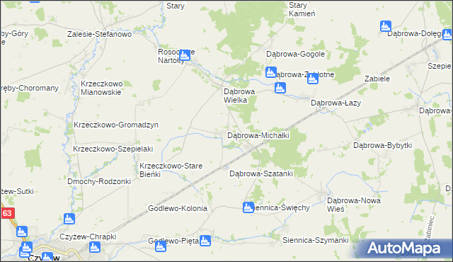 mapa Dąbrowa-Michałki, Dąbrowa-Michałki na mapie Targeo