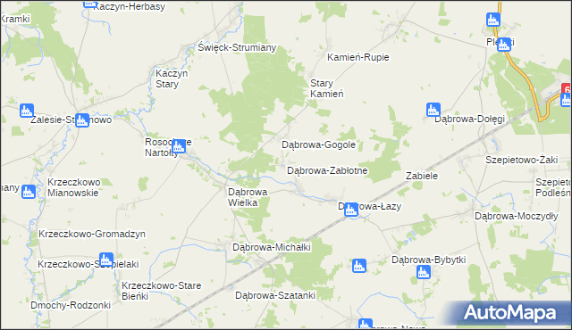 mapa Dąbrowa-Zabłotne, Dąbrowa-Zabłotne na mapie Targeo