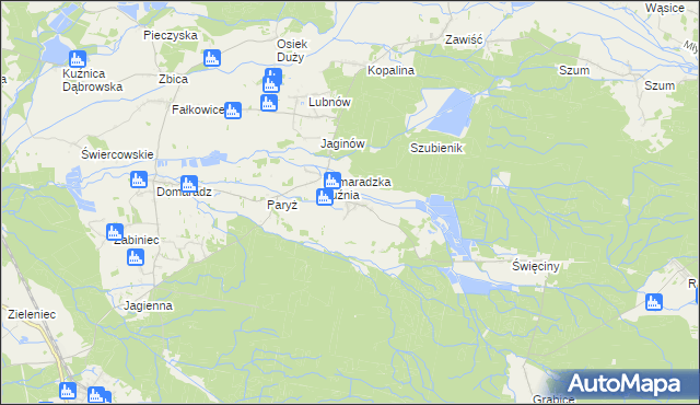 mapa Dąbrówka Dolna gmina Pokój, Dąbrówka Dolna gmina Pokój na mapie Targeo