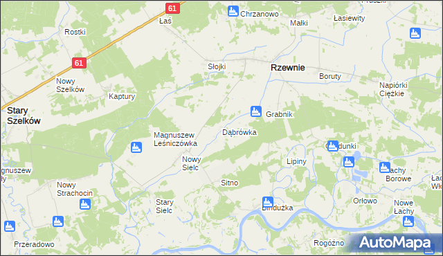 mapa Dąbrówka gmina Rzewnie, Dąbrówka gmina Rzewnie na mapie Targeo