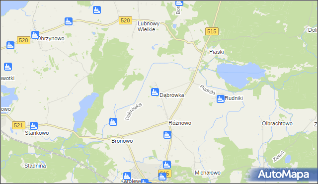 mapa Dąbrówka gmina Susz, Dąbrówka gmina Susz na mapie Targeo