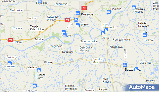 mapa Dąbrówka Morska, Dąbrówka Morska na mapie Targeo