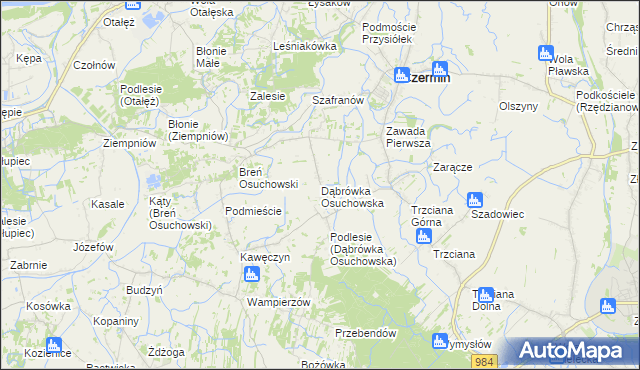 mapa Dąbrówka Osuchowska, Dąbrówka Osuchowska na mapie Targeo